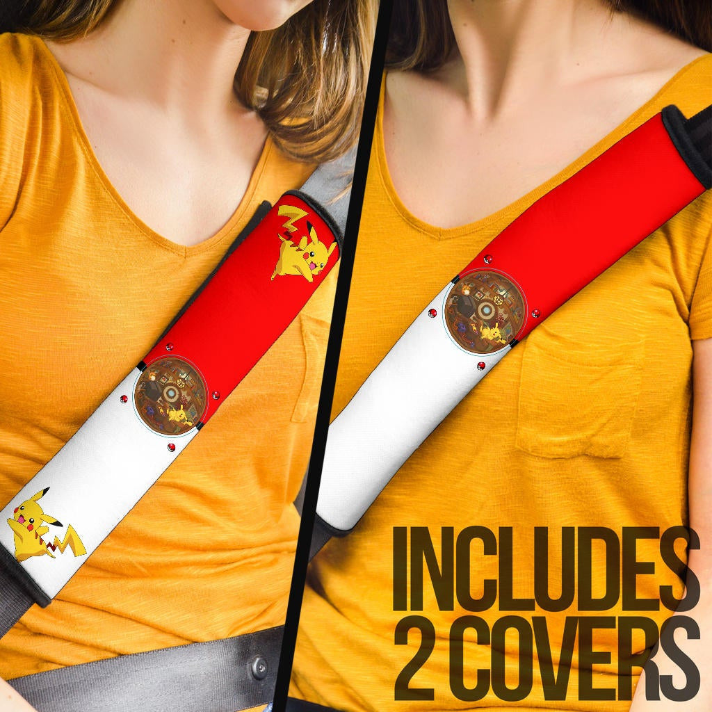 Pokemon Anime Seat Belt Covers Dancing Pikachu Lying On Chair In Small Room Belt Covers