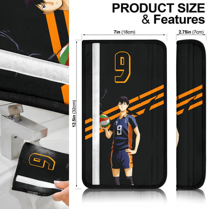 Haikyuu Anime Seat Belt Covers - Kageyama Pose Flying Crow To The Top Belt Covers
