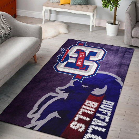 Buffalo Bills American Football Team Area Rug Blue Strongest Buffalo Fighting Est 1960 Text Rugs Home Decor