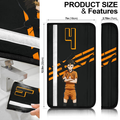 Haikyuu Anime Seat Belt Covers - Yu Nishinoya Pose Flying Crow To The Top Belt Covers