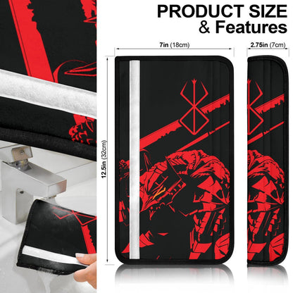Berserk Anime Seat Belt Covers - Guts Armor Armadura Red Silhouette Belt Covers
