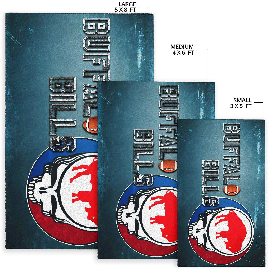 Buffalo Bills American Football Team Area Rug Red Buffalo In Skull Brain Universe Scale Rugs Home Decor
