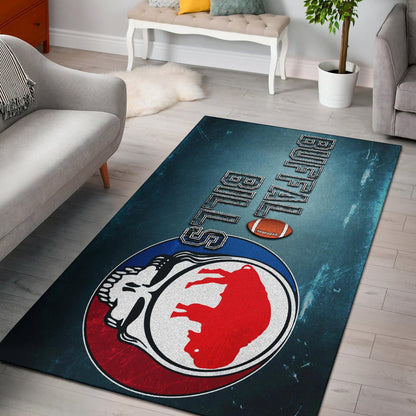 Buffalo Bills American Football Team Area Rug Red Buffalo In Skull Brain Universe Scale Rugs Home Decor