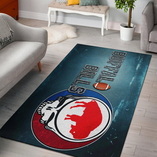 Buffalo Bills American Football Team Area Rug Red Buffalo In Skull Brain Universe Scale Rugs Home Decor