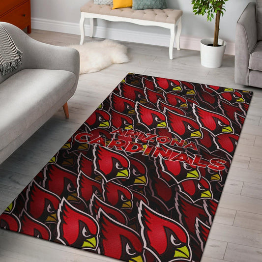 American Football Team Area Rug - Arizona Cardinals Bird Head Doodle Rugs Home Decor