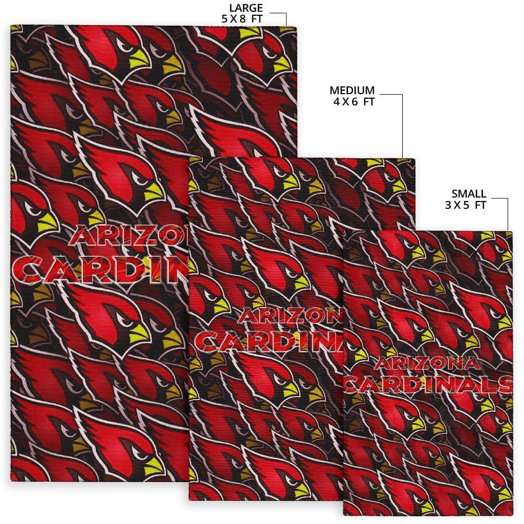 American Football Team Area Rug - Arizona Cardinals Bird Head Doodle Rugs Home Decor