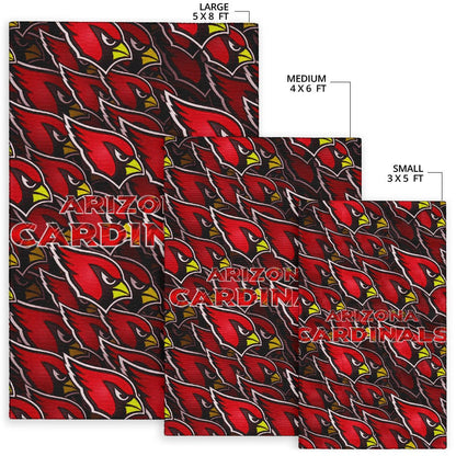 American Football Team Area Rug - Arizona Cardinals Bird Head Doodle Rugs Home Decor