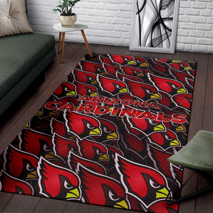 American Football Team Area Rug - Arizona Cardinals Bird Head Doodle Rugs Home Decor