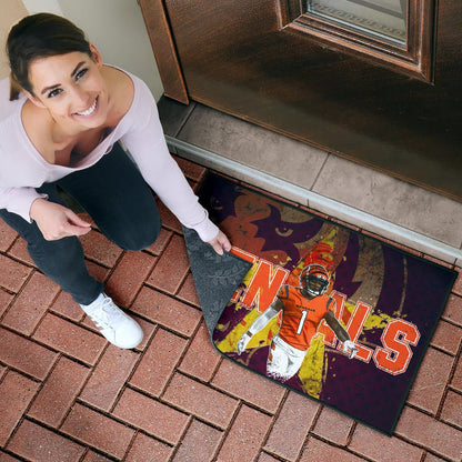 Cincinnati Bengals American Football Team Door Mat Ja'Marr Chase Yellow Star Grrr Bengal Door Mat Home Decor