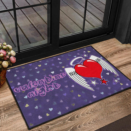 Valentine Door Mat Heart Wings With Halo Romantic Valentine Night Door Mat Home Decor NT121106