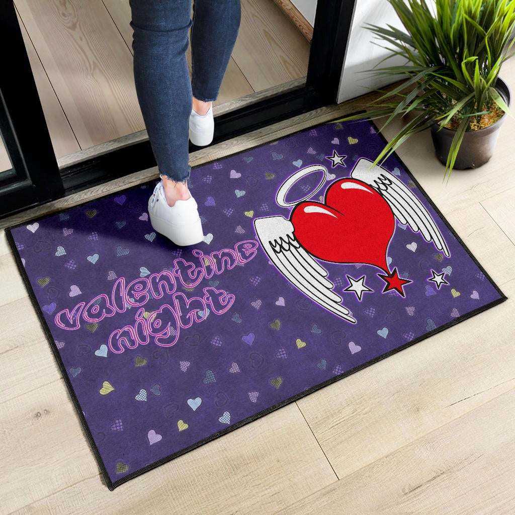Valentine Door Mat Heart Wings With Halo Romantic Valentine Night Door Mat Home Decor NT121106