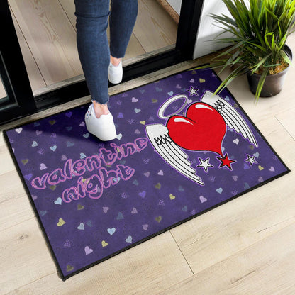 Valentine Door Mat Heart Wings With Halo Romantic Valentine Night Door Mat Home Decor NT121106