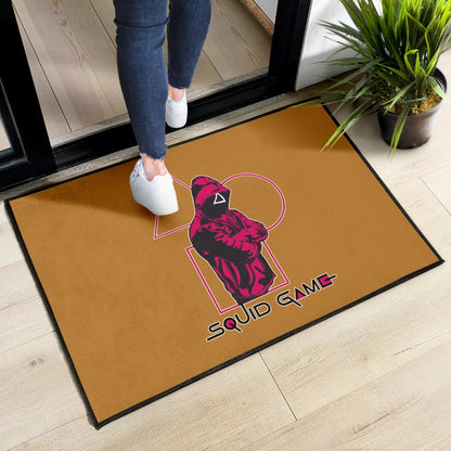 Squid Game Movie Door Mat Cool Triangle Squid Worker Portrait Door Mat Home Decor