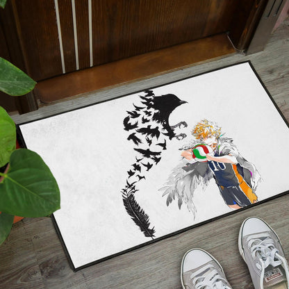 Haikyuu Anime Door Mat - Hinata Shoyo Crow Creating Cloak Artwork Door Mat