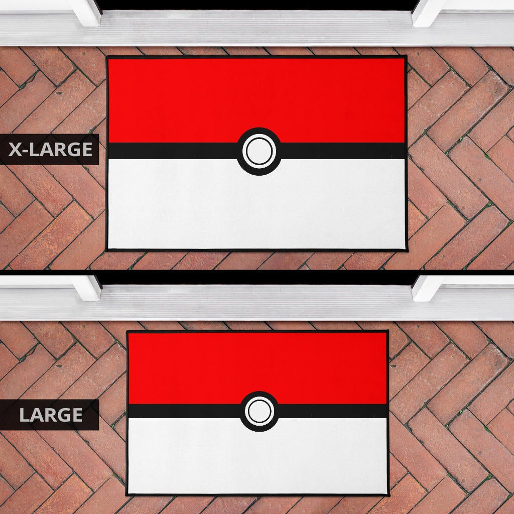 Pokemon Anime Door Mat - Minimalist Square Pokeball Go Door Mat Home Decor