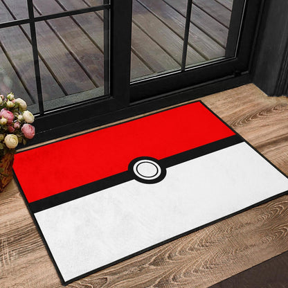 Pokemon Anime Door Mat - Minimalist Square Pokeball Go Door Mat Home Decor