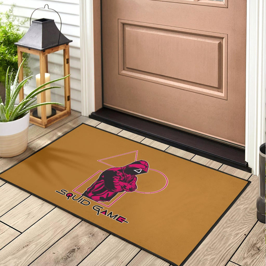 Squid Game Movie Door Mat Cool Triangle Squid Worker Portrait Door Mat Home Decor
