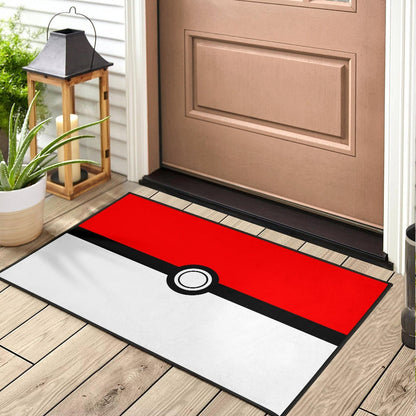 Pokemon Anime Door Mat - Minimalist Square Pokeball Go Door Mat Home Decor