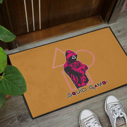 Squid Game Movie Door Mat Cool Triangle Squid Worker Portrait Door Mat Home Decor