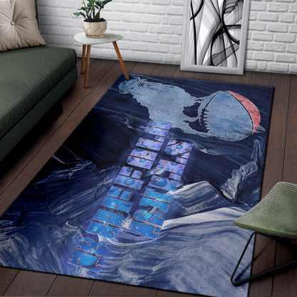 Buffalo Bills American Football Team Area Rug Proud Buffalo Standing On Rugby Ball Painting Rugs Home Decor