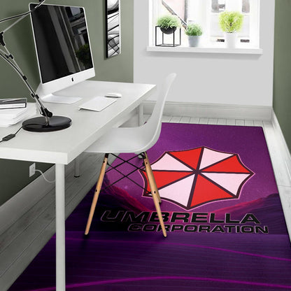Resident Evil Game Area Rug - Umbrella Corp Symbol Retro Galaxy Wave Rugs Home Decor