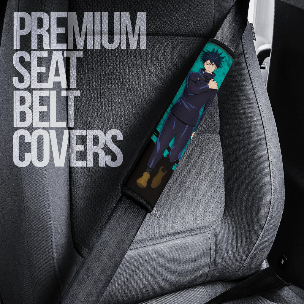 Jujutsu Kaisen Anime Seat Belt Covers - Cool Satoru And Megumi Runaway Walking Belt Covers