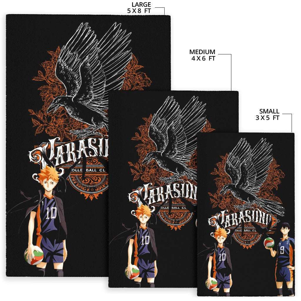Haikyuu Anime Area Rug - Kageyama And Hinata Volleyball Club Raven Shadow Rugs Home Decor