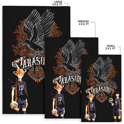 Haikyuu Anime Area Rug - Kageyama And Hinata Volleyball Club Raven Shadow Rugs Home Decor