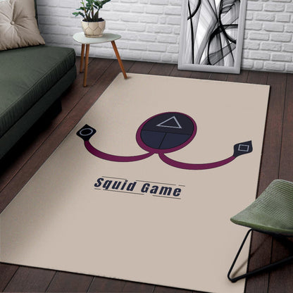 Squid Game Movie Area Rug Minimal Squid Worker Round Triangle Square Symbol Rugs Home Decor