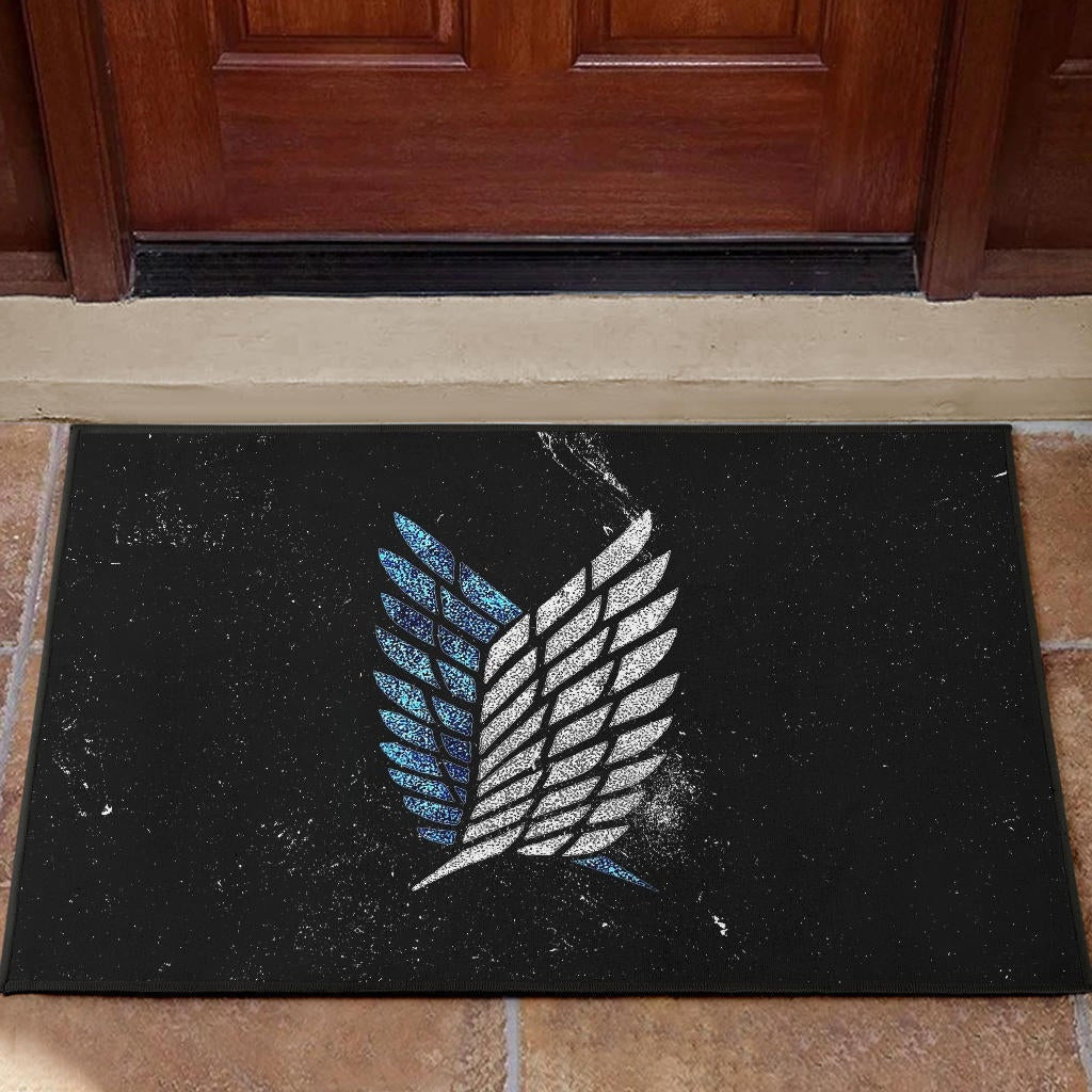 Attack On Titan Anime Door Mat - Blink Wings Of Freedom Symbol Galaxy Door Mat Home Decor