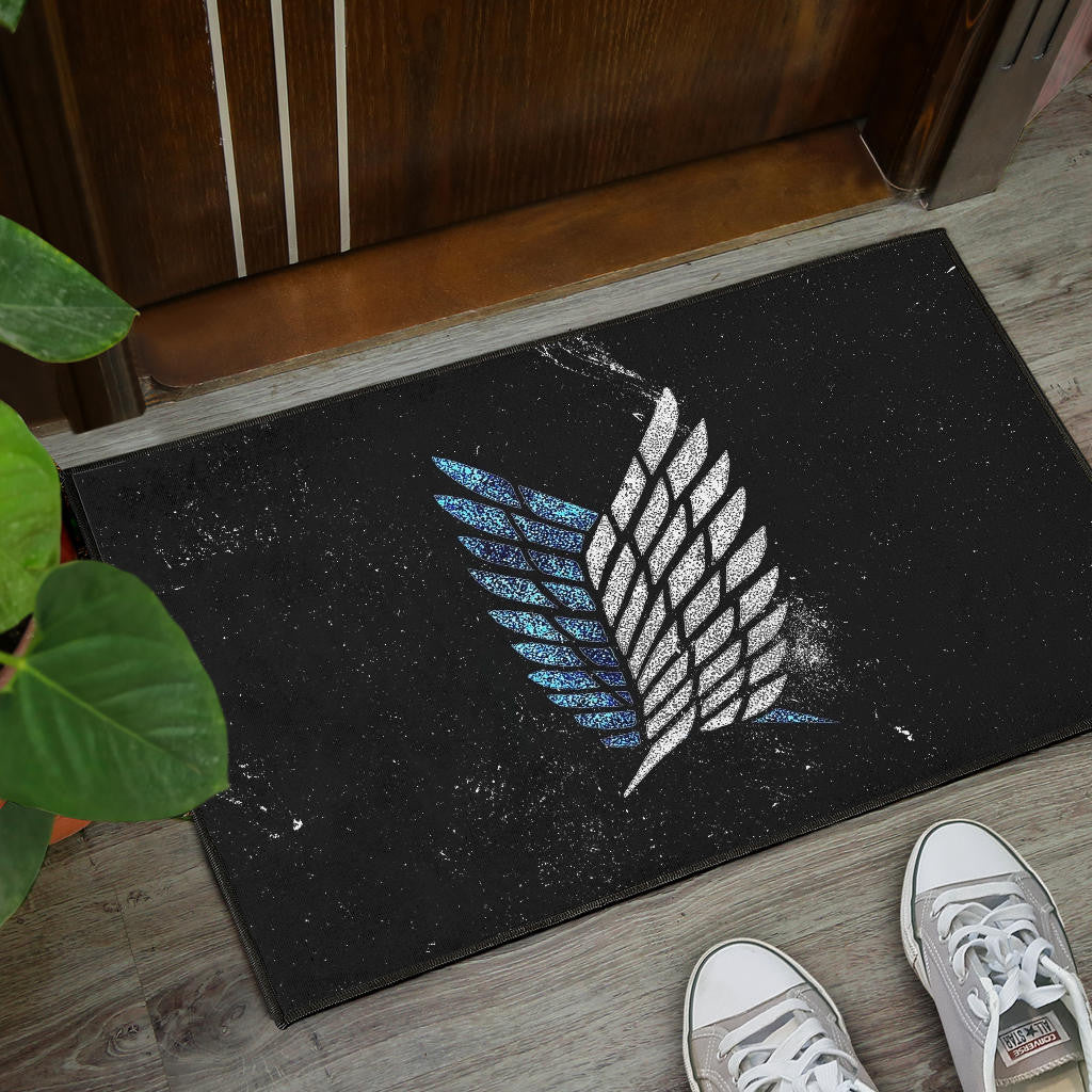 Attack On Titan Anime Door Mat - Blink Wings Of Freedom Symbol Galaxy Door Mat Home Decor