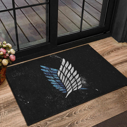 Attack On Titan Anime Door Mat - Blink Wings Of Freedom Symbol Galaxy Door Mat Home Decor