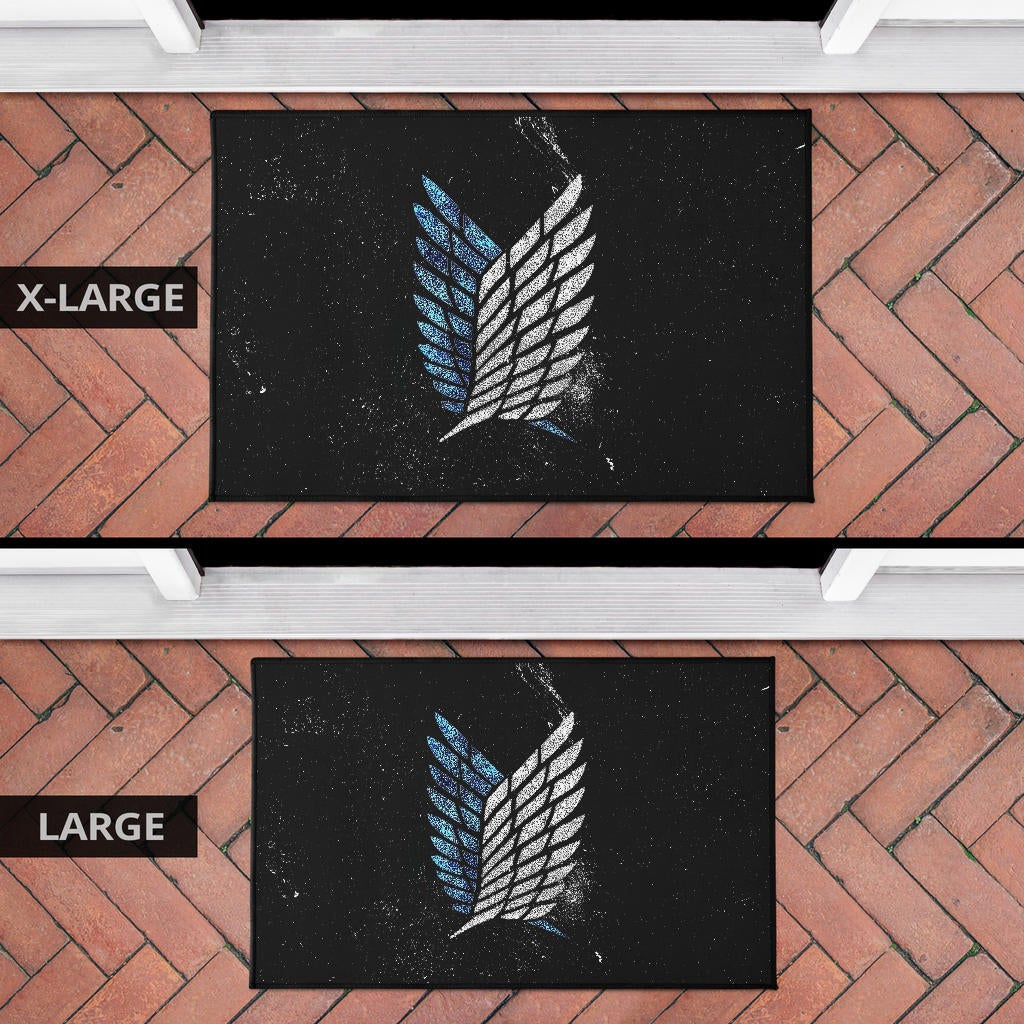 Attack On Titan Anime Door Mat - Blink Wings Of Freedom Symbol Galaxy Door Mat Home Decor