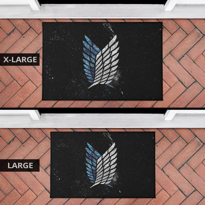 Attack On Titan Anime Door Mat - Blink Wings Of Freedom Symbol Galaxy Door Mat Home Decor