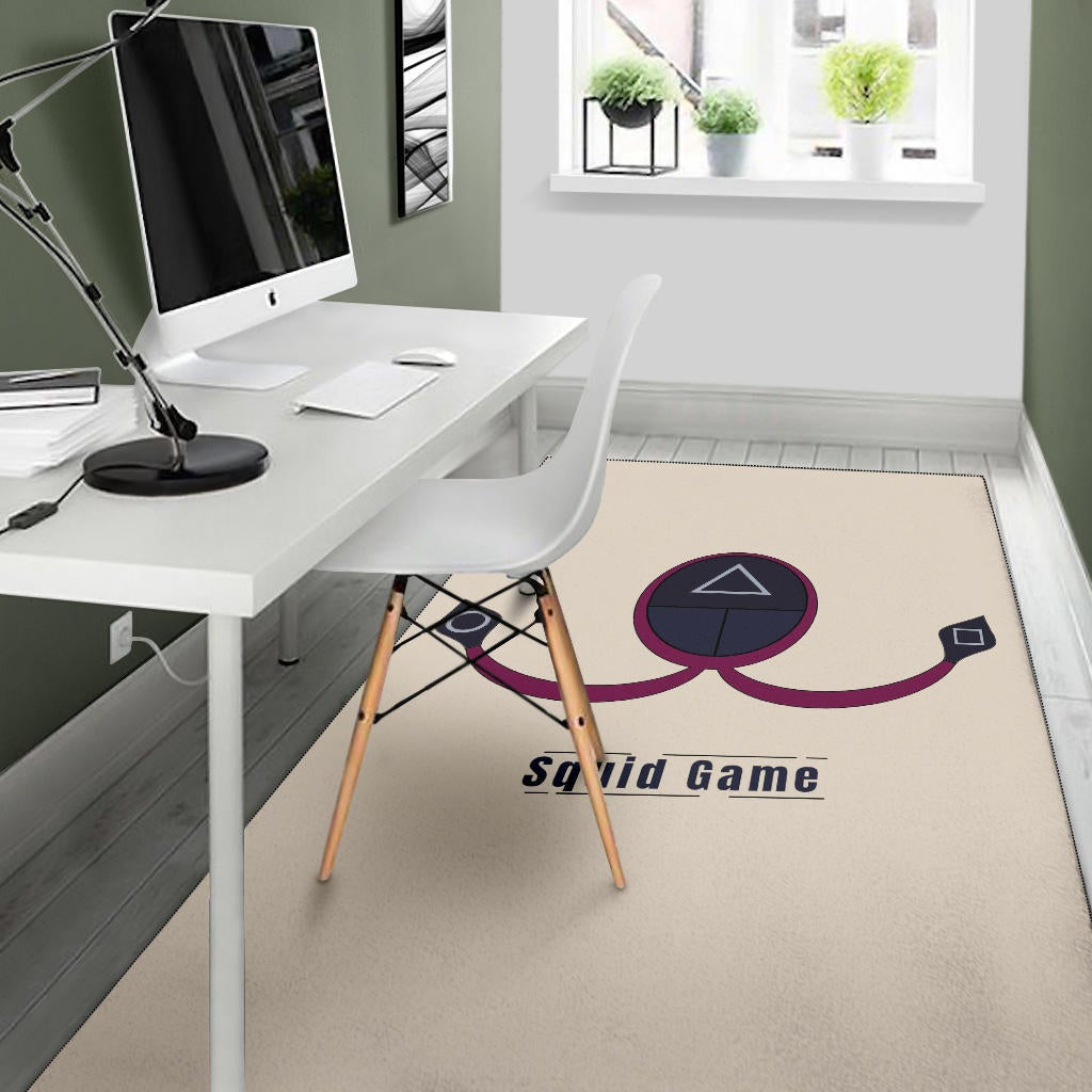 Squid Game Movie Area Rug Minimal Squid Worker Round Triangle Square Symbol Rugs Home Decor