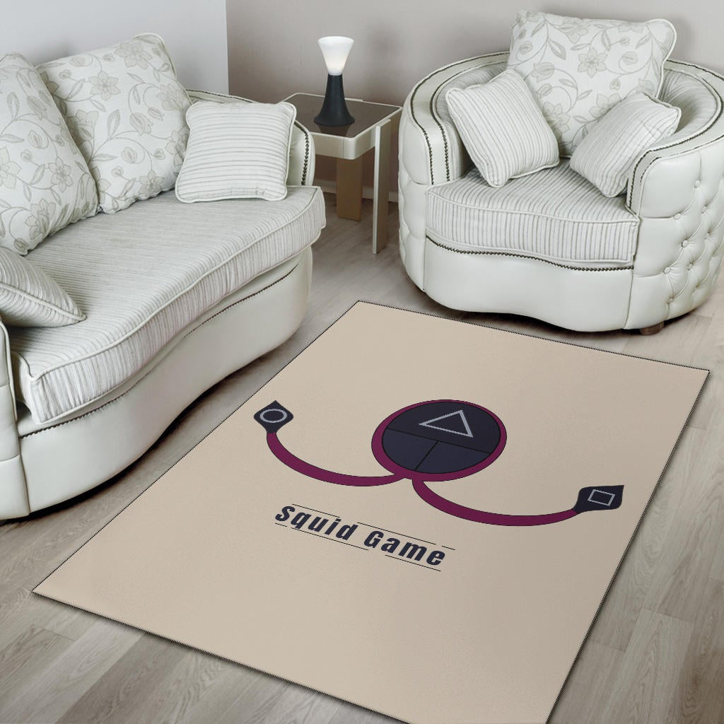 Squid Game Movie Area Rug Minimal Squid Worker Round Triangle Square Symbol Rugs Home Decor