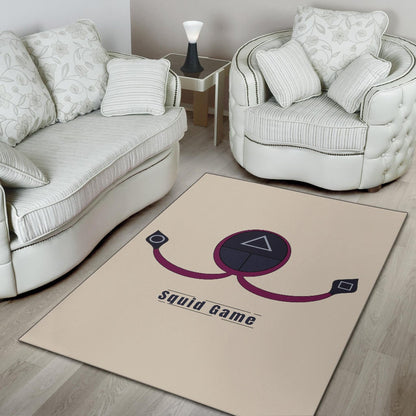 Squid Game Movie Area Rug Minimal Squid Worker Round Triangle Square Symbol Rugs Home Decor