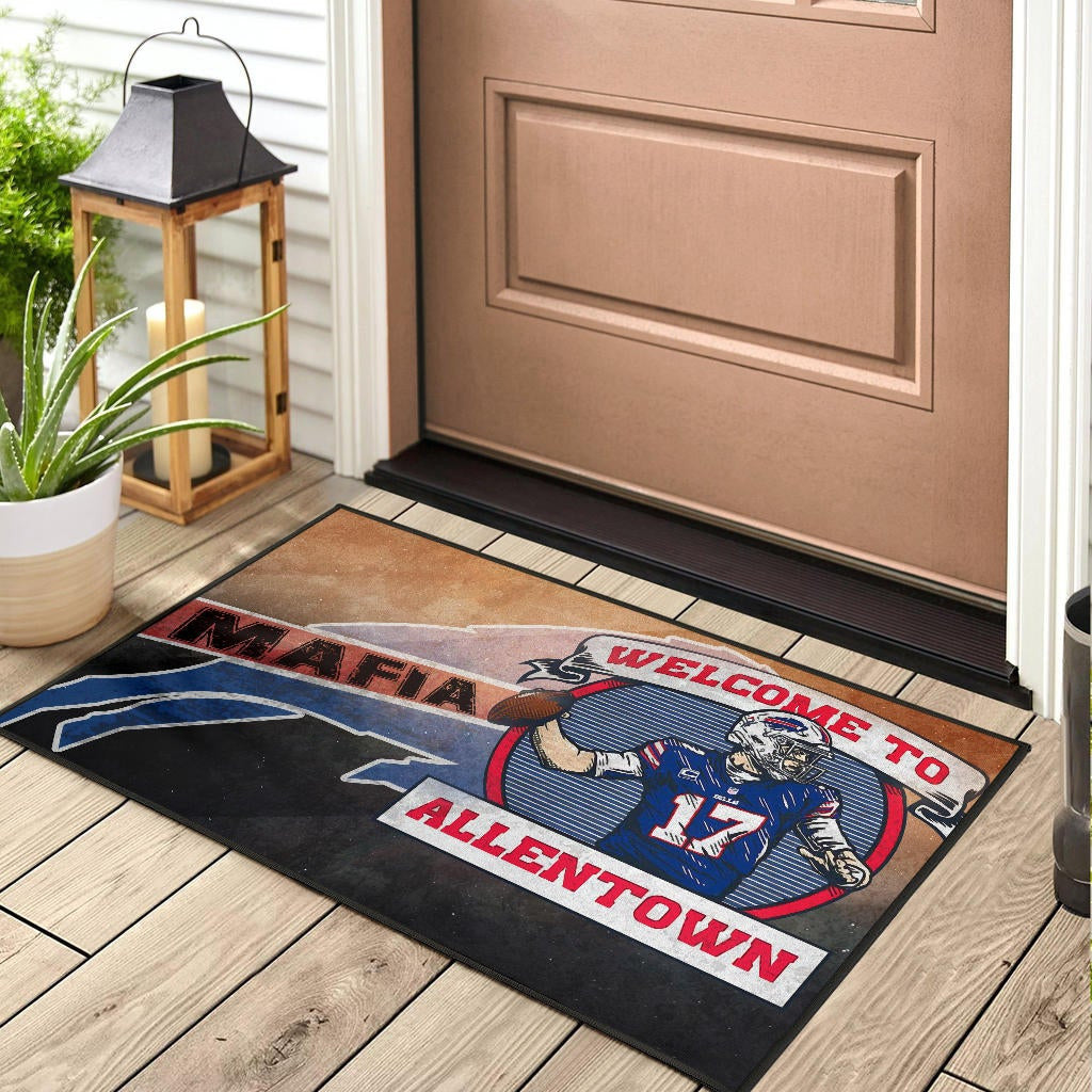 Buffalo Bills American Football Team Door Mat Welcome To Allentown Player 17 Mafia Door Mat Home Decor
