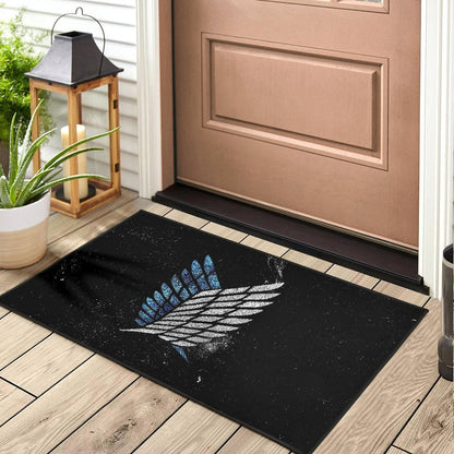 Attack On Titan Anime Door Mat - Blink Wings Of Freedom Symbol Galaxy Door Mat Home Decor