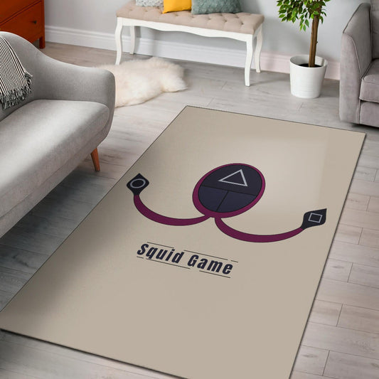 Squid Game Movie Area Rug Minimal Squid Worker Round Triangle Square Symbol Rugs Home Decor