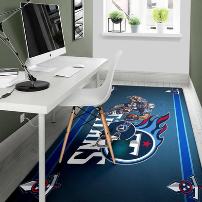 Tennessee Titans American Football Team Area Rug Muscle Player Grab Rugby And Running Flaming Ball Rugs Home Decor