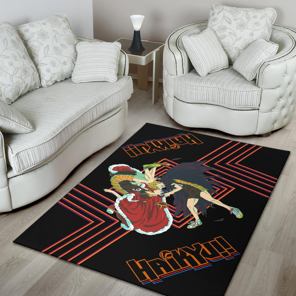 Haikyuu Anime Area Rug - Hinata Shoyo And Kageyama Crow And King Rugs Home Decor