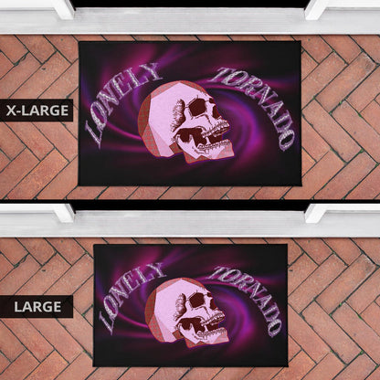 Valentine Door Mat - Skull Red Rose Patterns Lonely Tornando Purple Spiral Door Mat Home Decor