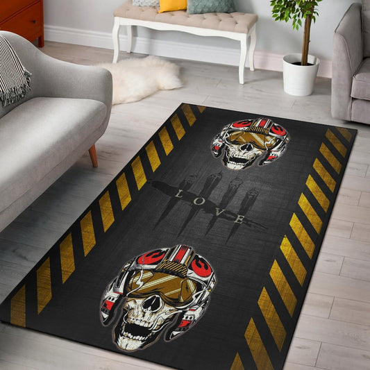 Skull Area Rug - Skull Wear Deep Sea Helmet With Poison Creatures Rugs Home Decor