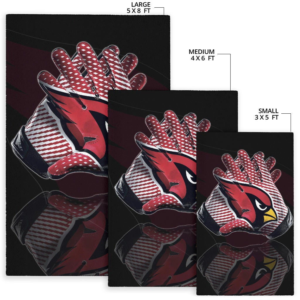 American Football Team Area Rug - Arizona Cardinals Head Artwork On Gloves Rugs Home Decor
