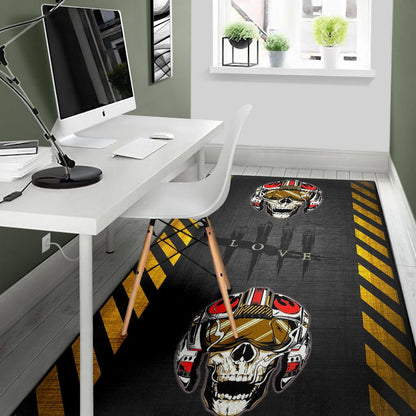 Skull Area Rug - Skull Wear Deep Sea Helmet With Poison Creatures Rugs Home Decor
