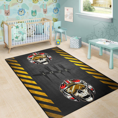 Skull Area Rug - Skull Wear Deep Sea Helmet With Poison Creatures Rugs Home Decor