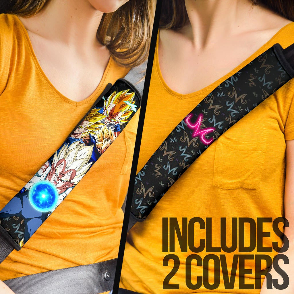 Dragon Ball Anime Seat Belt Covers - Vegeta Super Powers Majin M Symbol Patterns Belt Covers