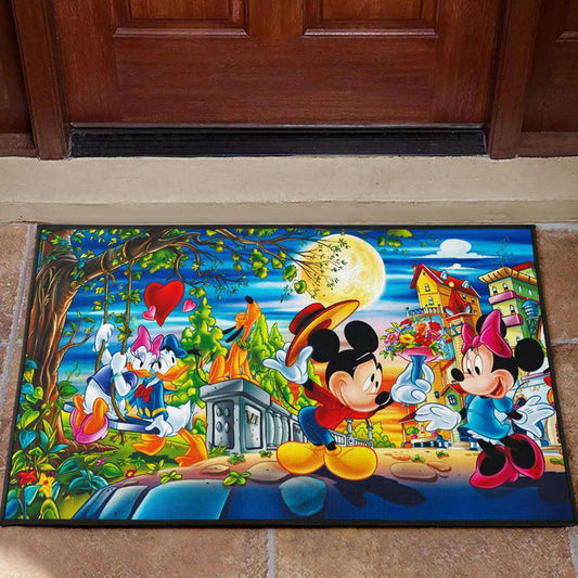 Disney mickey mouse couple Door Mats