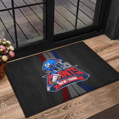 New York Giants American Football Team Door Mat Player 13 Protecting Rugby Ball Running Black Door Mat Home Decor